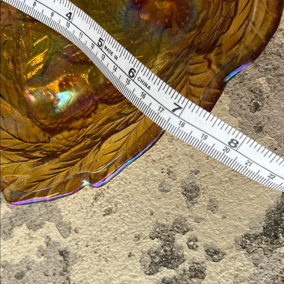 Iridescent Glass Leaf Bowl - Picture 10 of 12